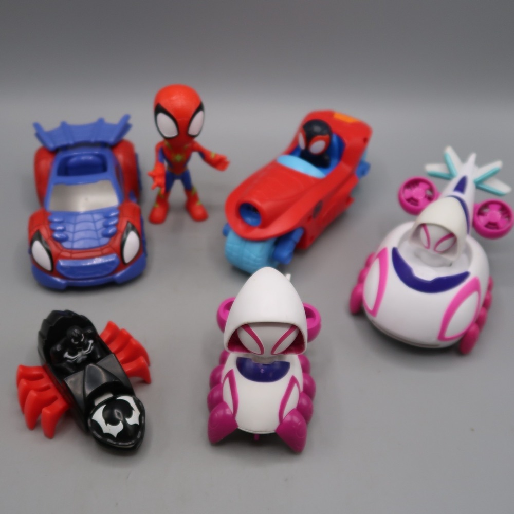 Spidey & His Amazing Friends 4" Figure Lot Ghost Miles Vehicle Car Toys